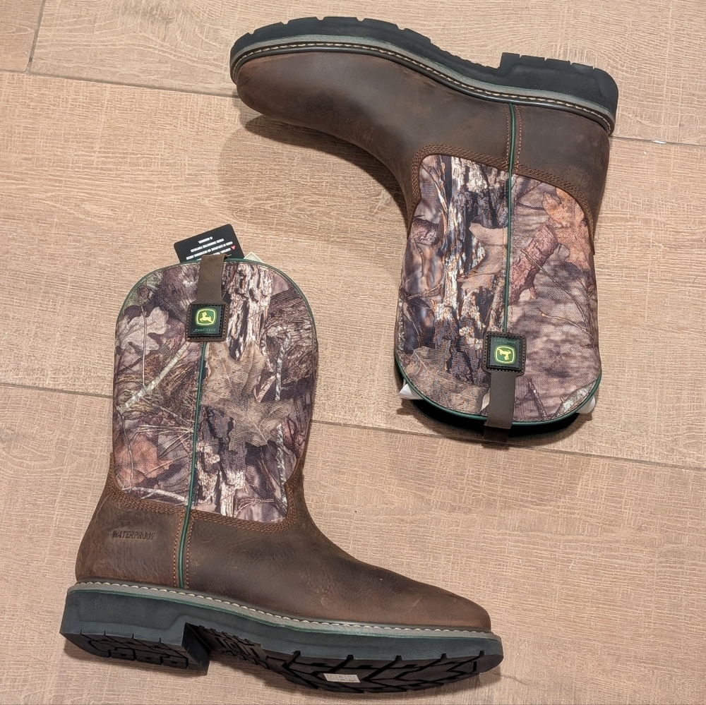 Skechers John Deere Brown and Camo Moss Burrow Outdoor Boots Size 12